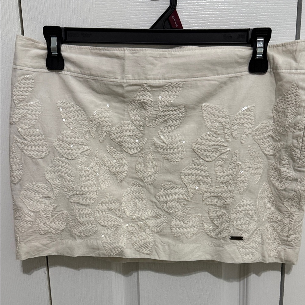 Hollister white  Floral Mini Skirt